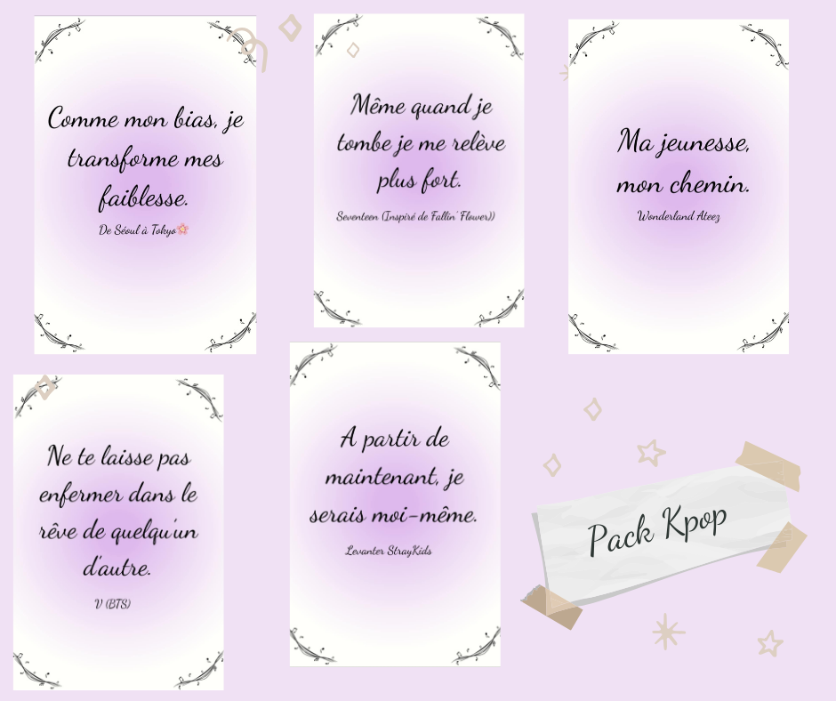 Pack d’Affirmations K-pop – Inspire-toi de tes idols préférés